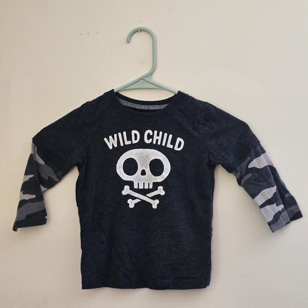 Jumping Beans 24 Month Wild Child Skull Graphic Long Sleeve Shirt